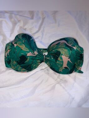 Victoria’s Secret Tropical Green Leaf Strapless Bikini Top